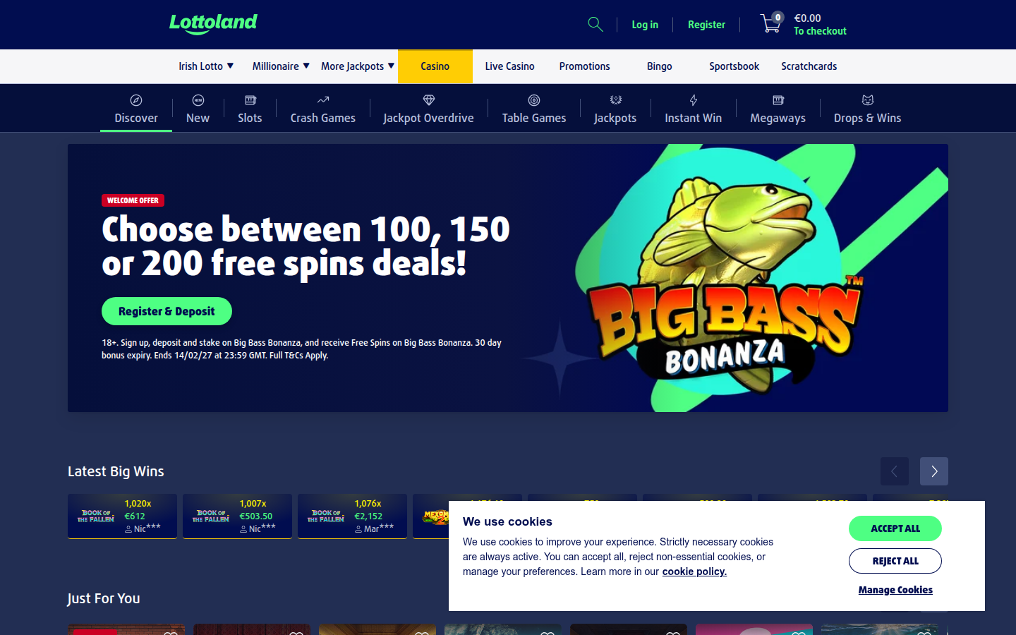 Lottoland Casino Ireland homepage